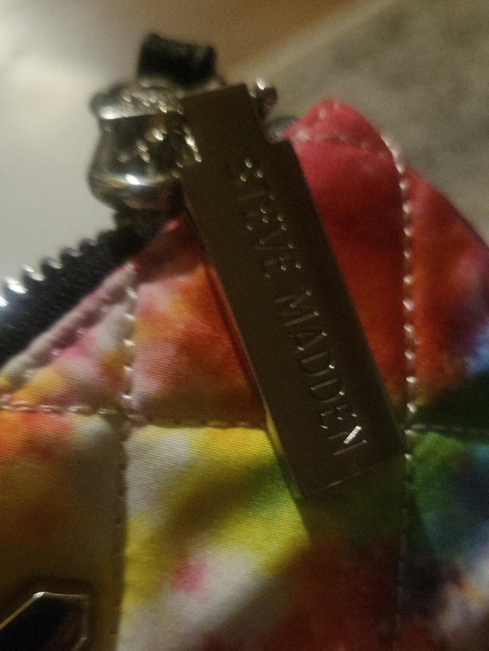 Steve Madden Rainbow Quilted Tie-Dye Wristlet